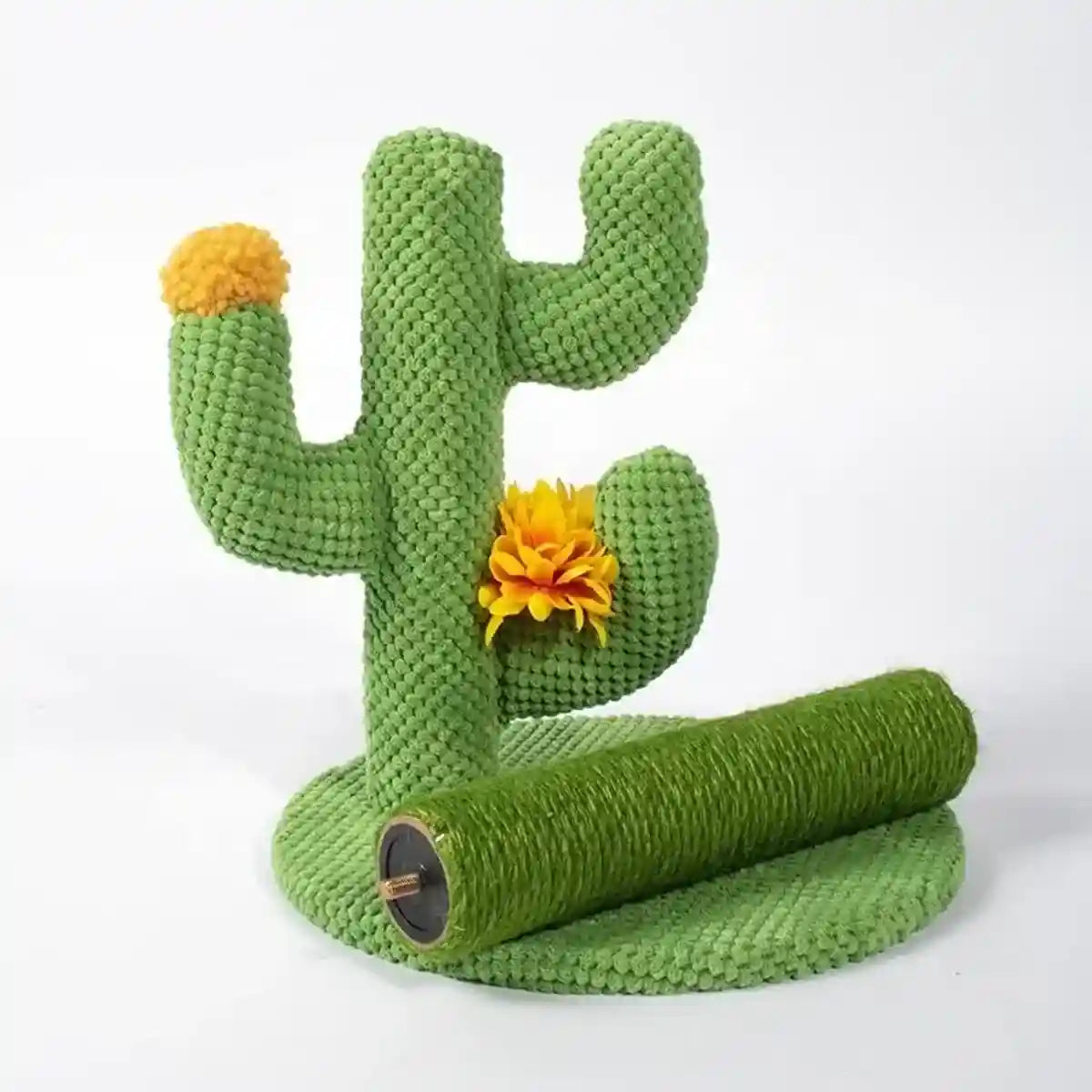 Cactus Cat Scratching Post with Sisal and Corduroy Fabric