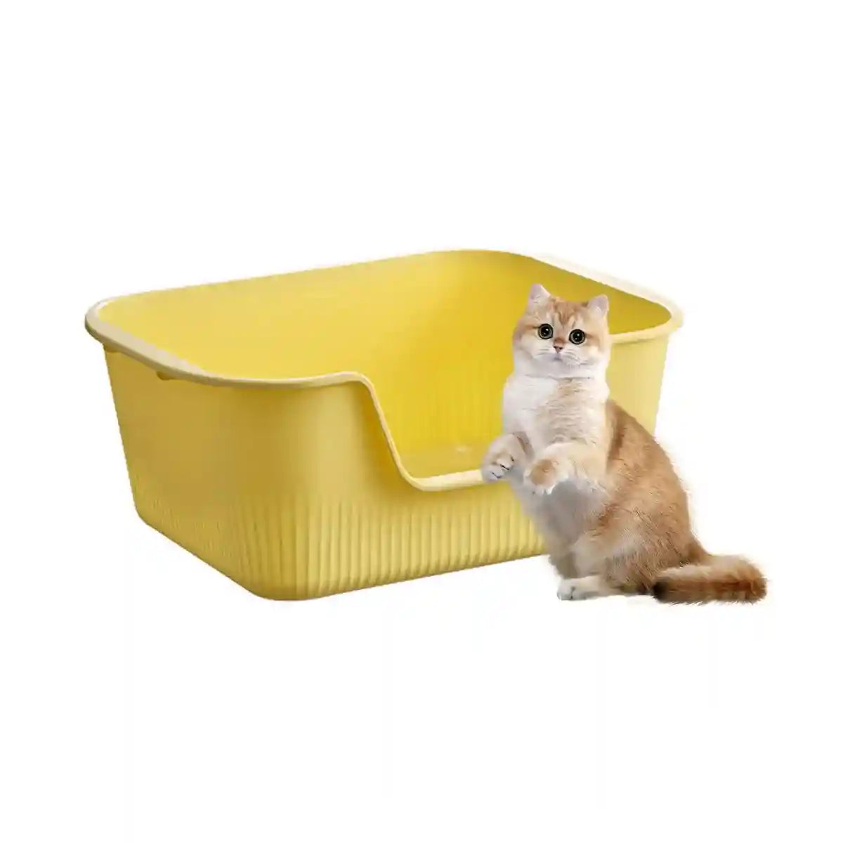 Semi-Enclosed Large Cat Litter Box for Multiple Cats Up to 15kg