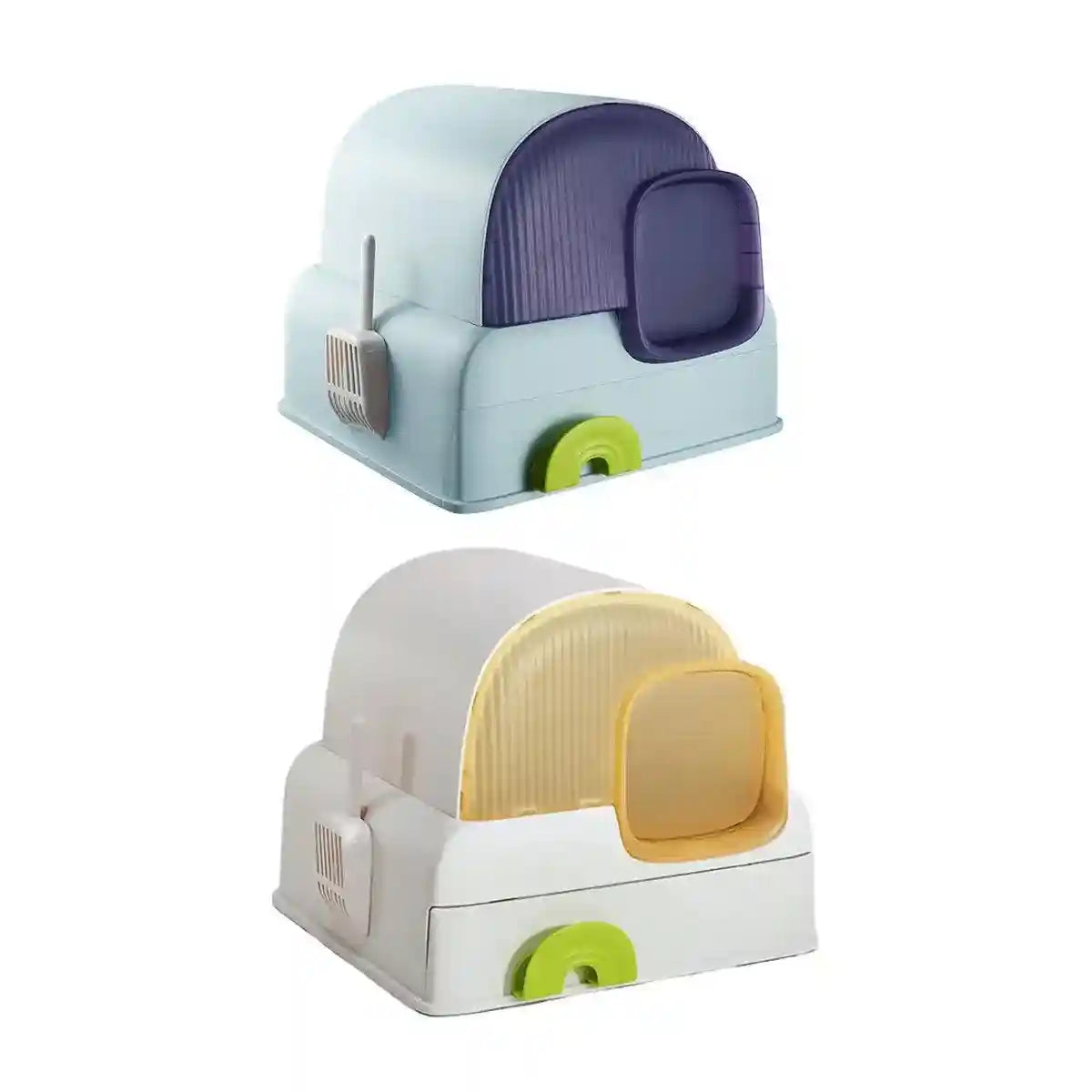 Foldable Cloud-Style Cat Toilet with Enclosed Cat Litter Box Design