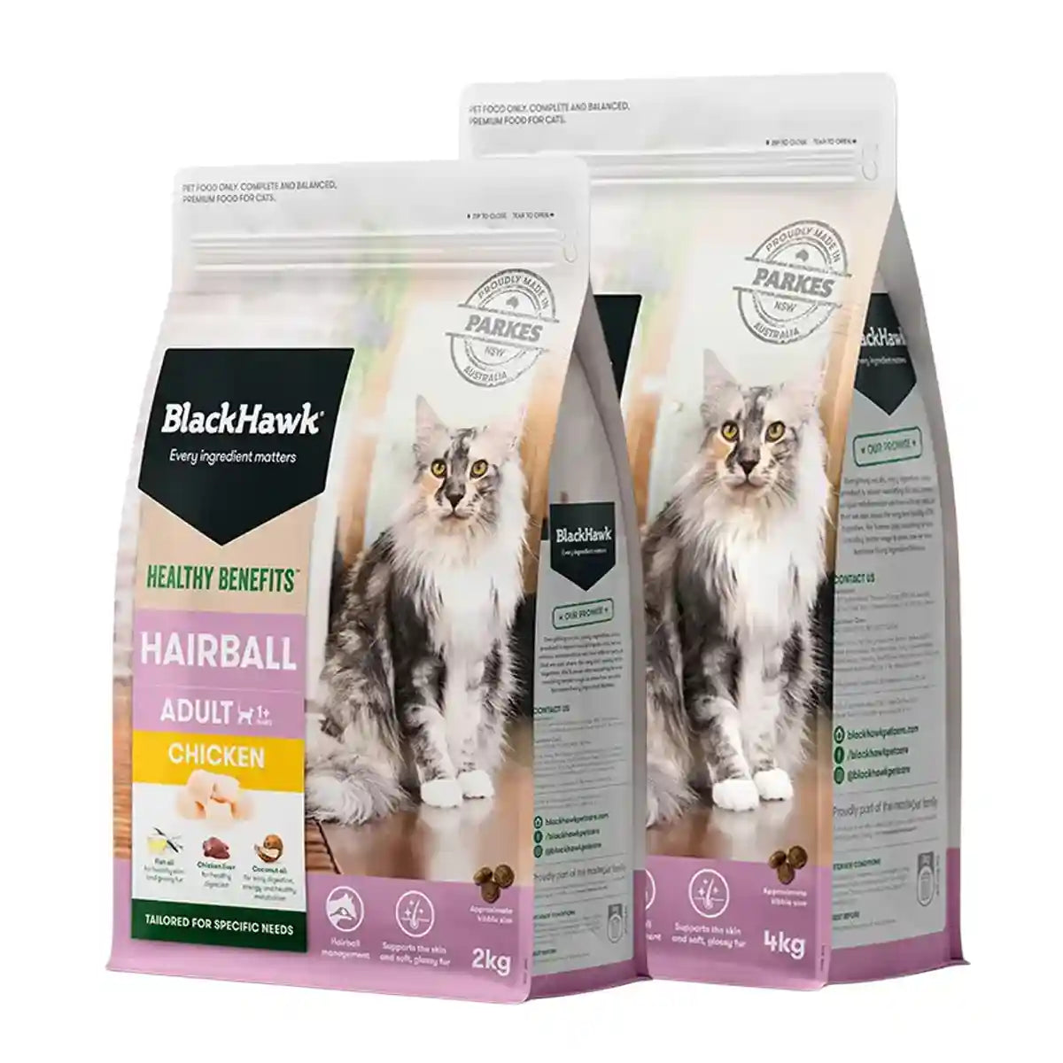 Blacck Hawk Chicken Cat Dry Food Hairball Control Formula 2KG/4KG
