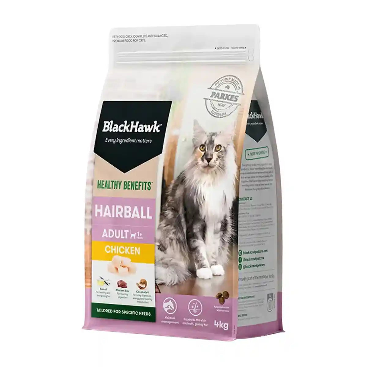 Blacck Hawk Chicken Cat Dry Food Hairball Control Formula 2KG/4KG