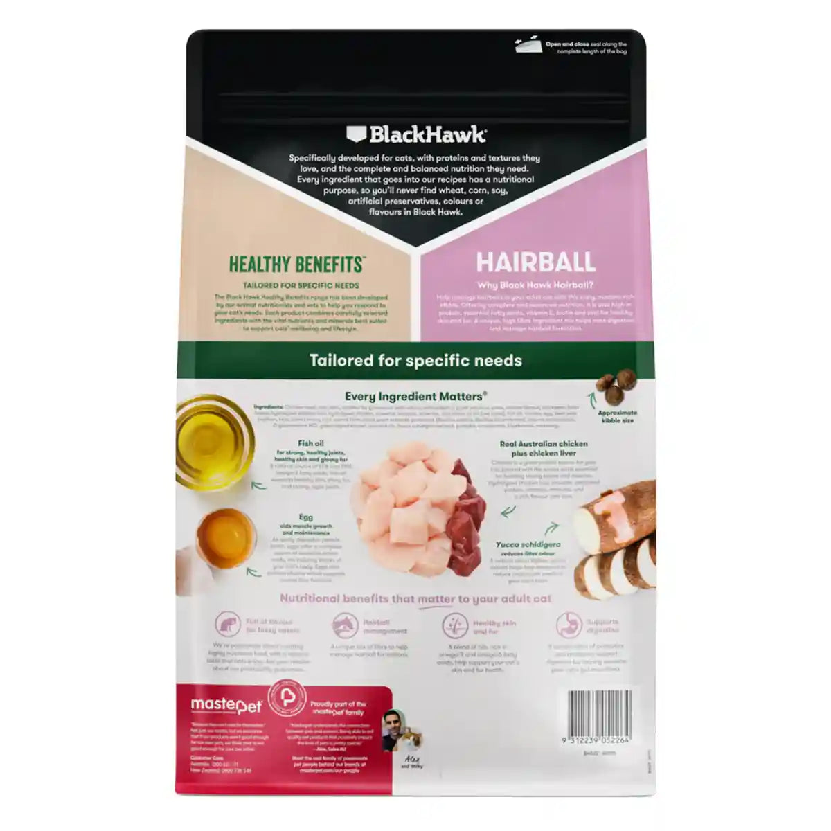 Blacck Hawk Chicken Cat Dry Food Hairball Control Formula 2KG/4KG