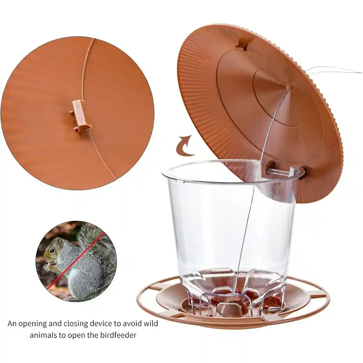 Garden Outdoor Squirrel-Proof Hanging Bird Feeder with Large Capacity