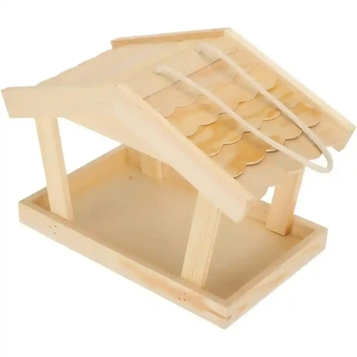 Rustic Pine Decor with Hanging Bird Houses for Garden Wildlife