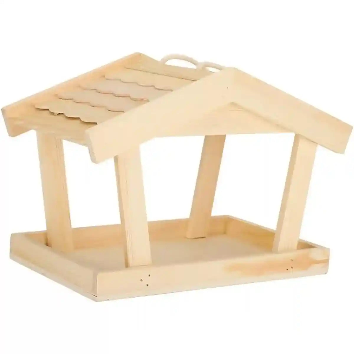 Rustic Pine Decor with Hanging Bird Houses for Garden Wildlife