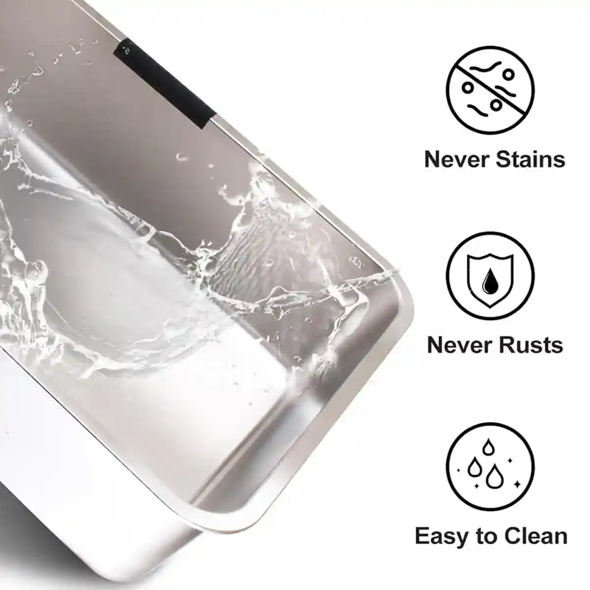 Stainless Steel Cat Litter Box with Covered Canopy & Anti-Tracking Mat