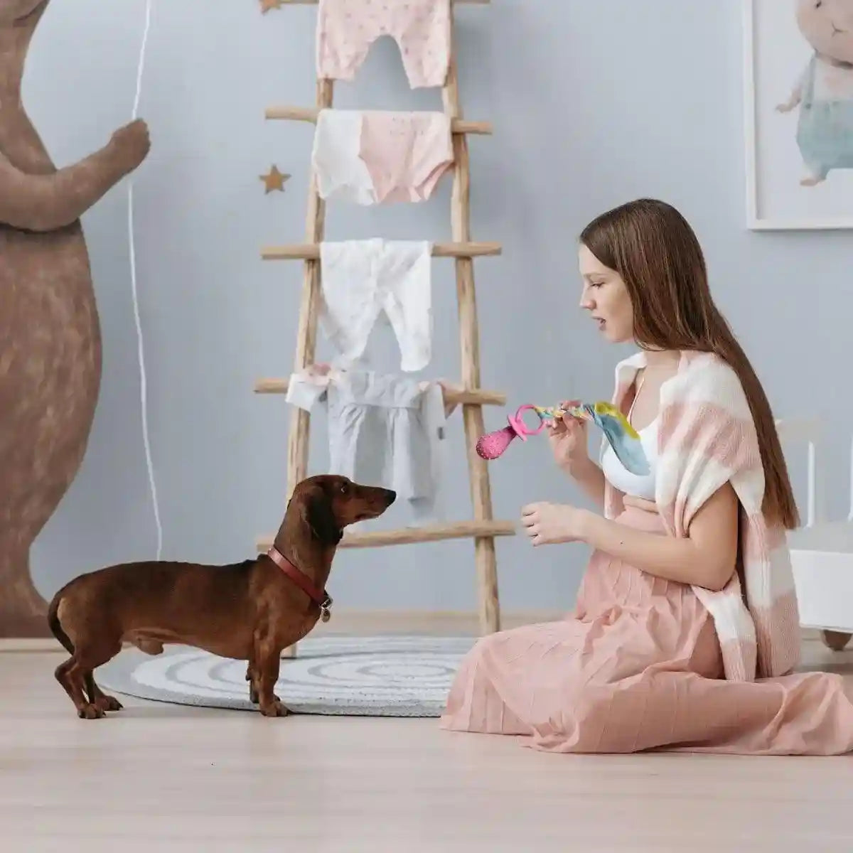 Pacifier Tug Rope Set with Dog Chew Toy for Puppies and Small Dogs