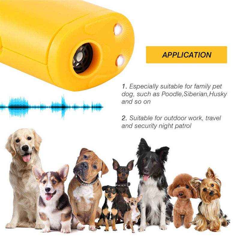 Ultrasonic Dog Repeller Deterrent Device Handheld Dog Chaser with LED Flashlight
