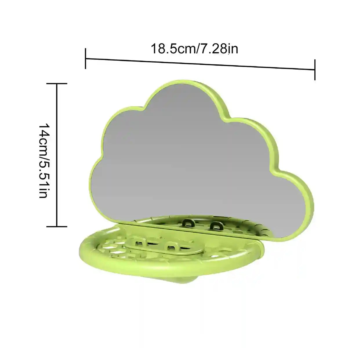 Cloud-Shaped Bird Mirror with Perch & Hidden Feeder