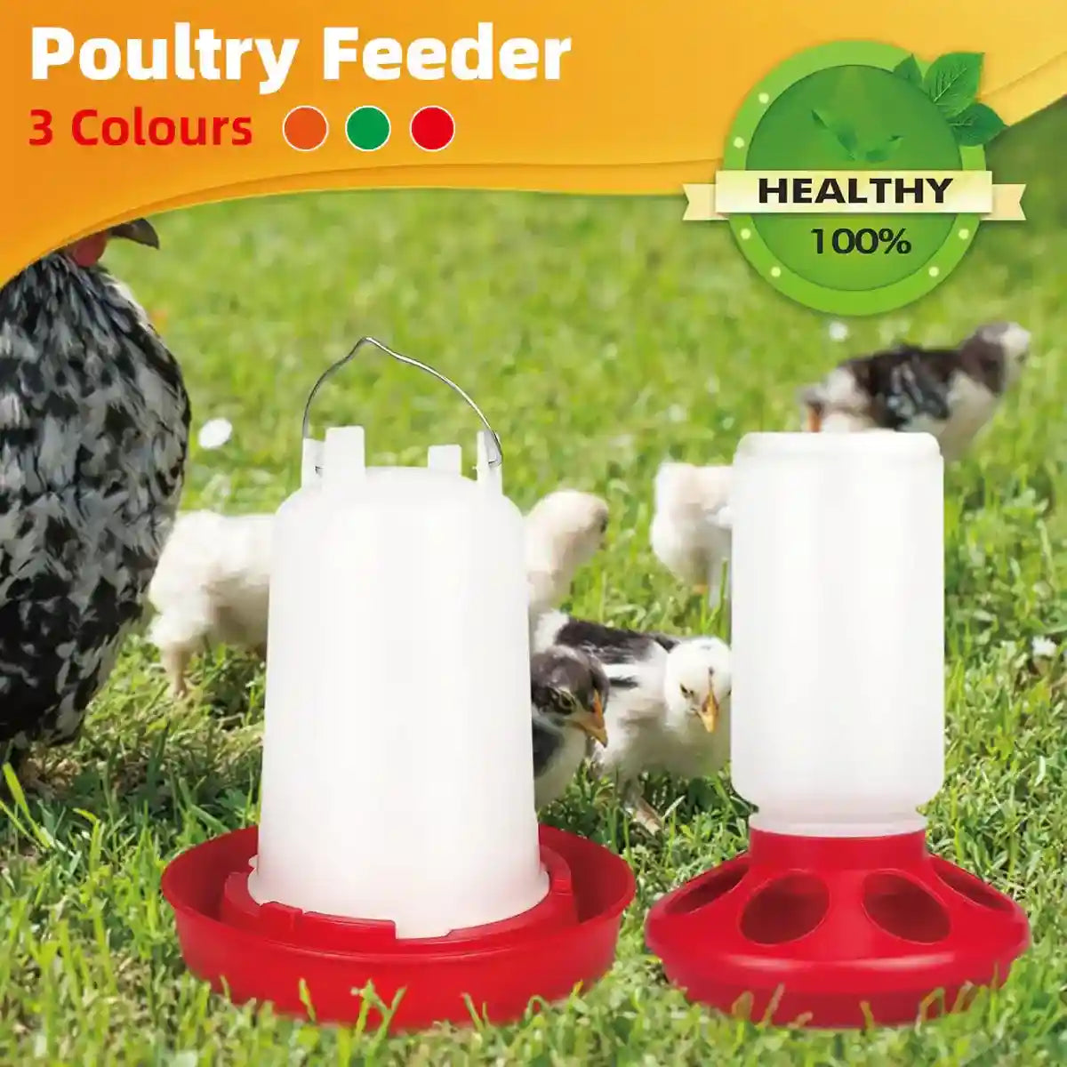 Adjustable poultry feeder and waterer set for chicks
