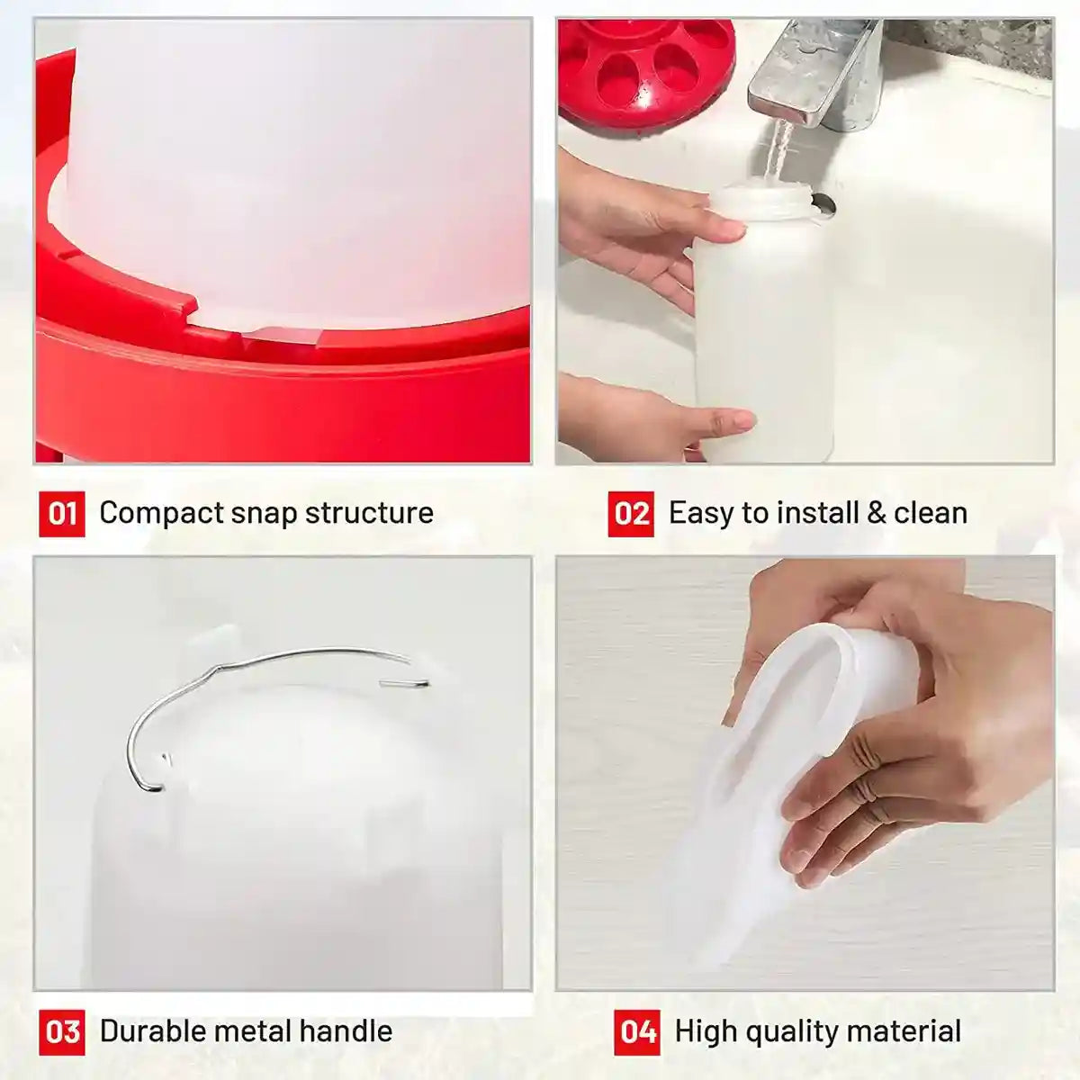 Space-Saving Chick Waterer Set with Adjustable Poultry Feeder