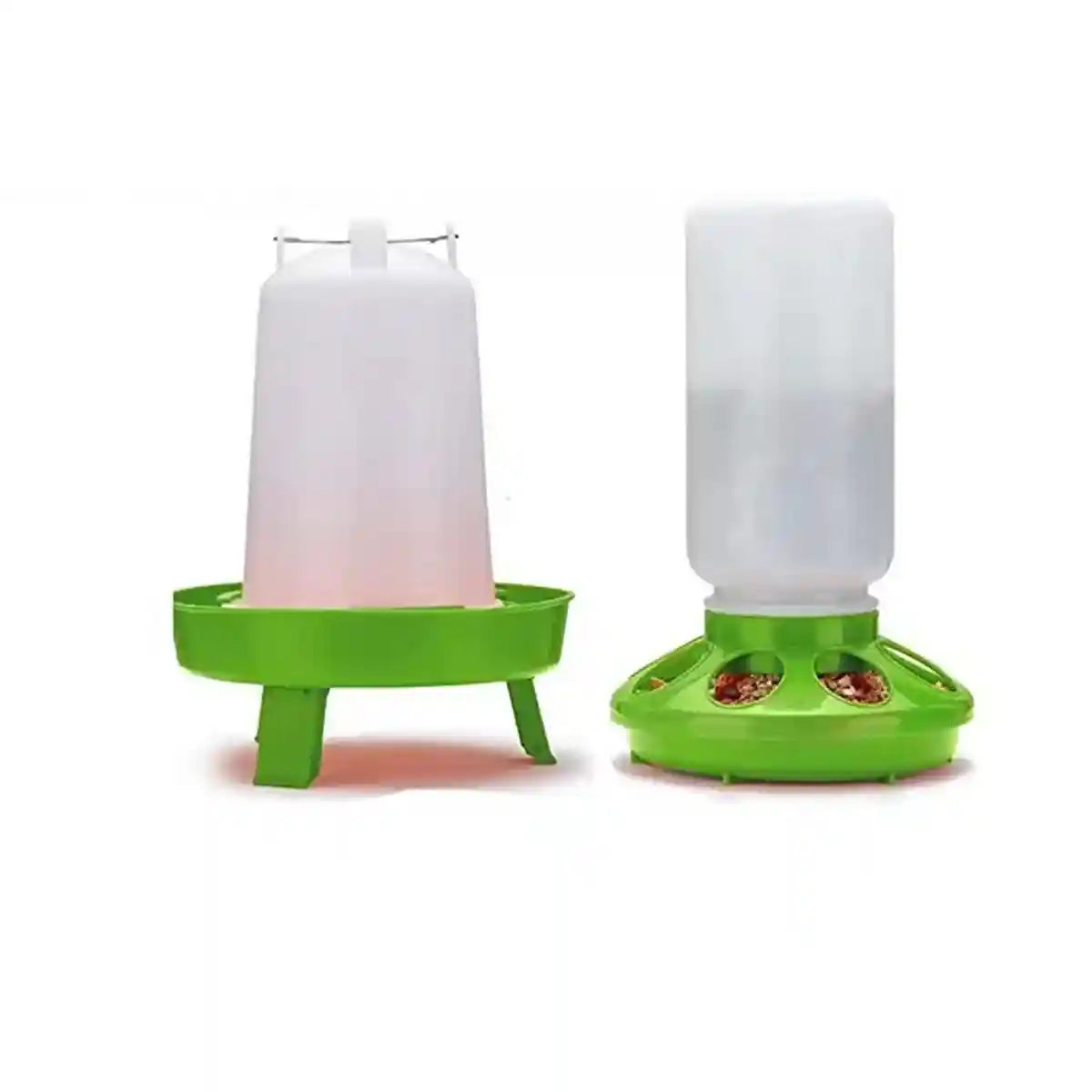Space-Saving Chick Waterer Set with Adjustable Poultry Feeder
