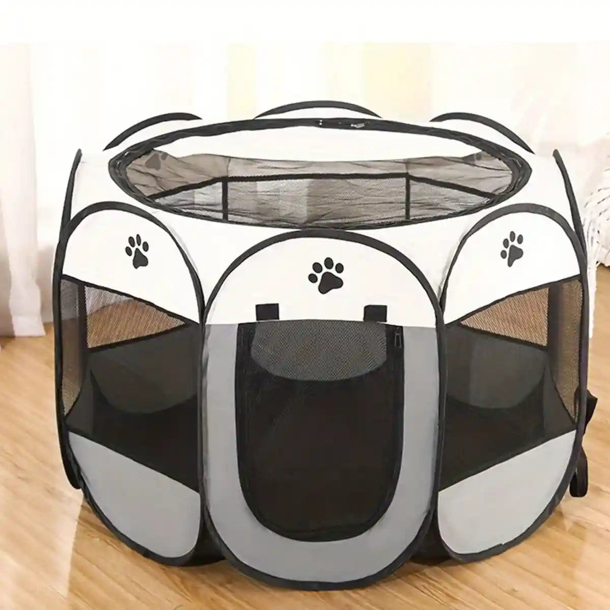 Foldable 8-Panel Pet Tent Portable Pet Playpen for Cats & Small Dogs