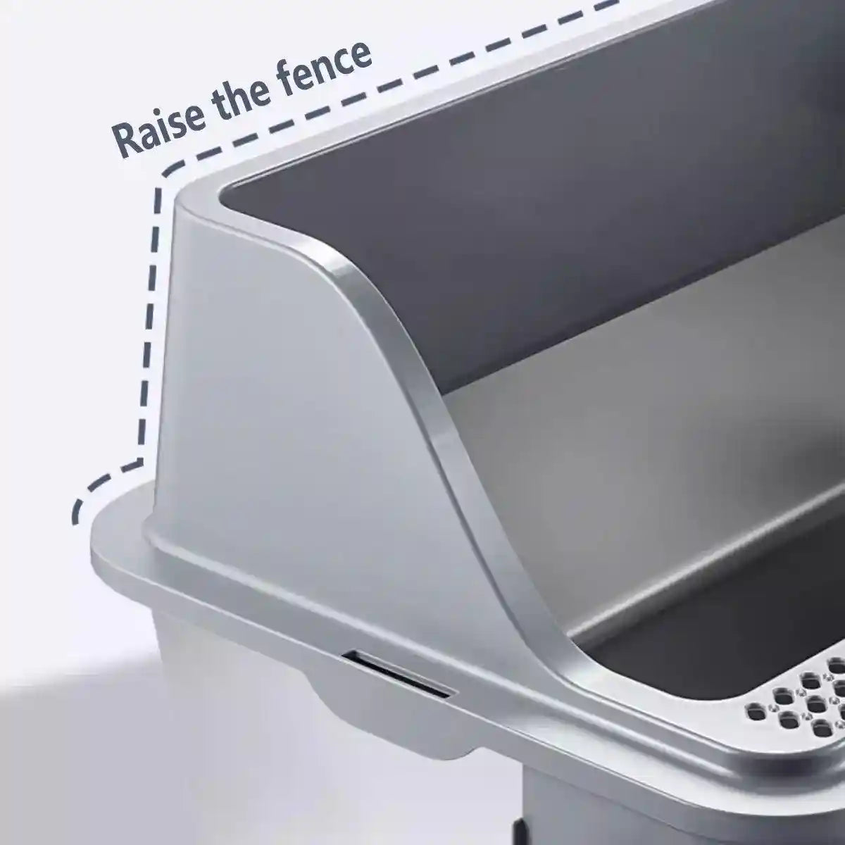 Raised Edge Cat Litter Box with Step Design for Easy Access