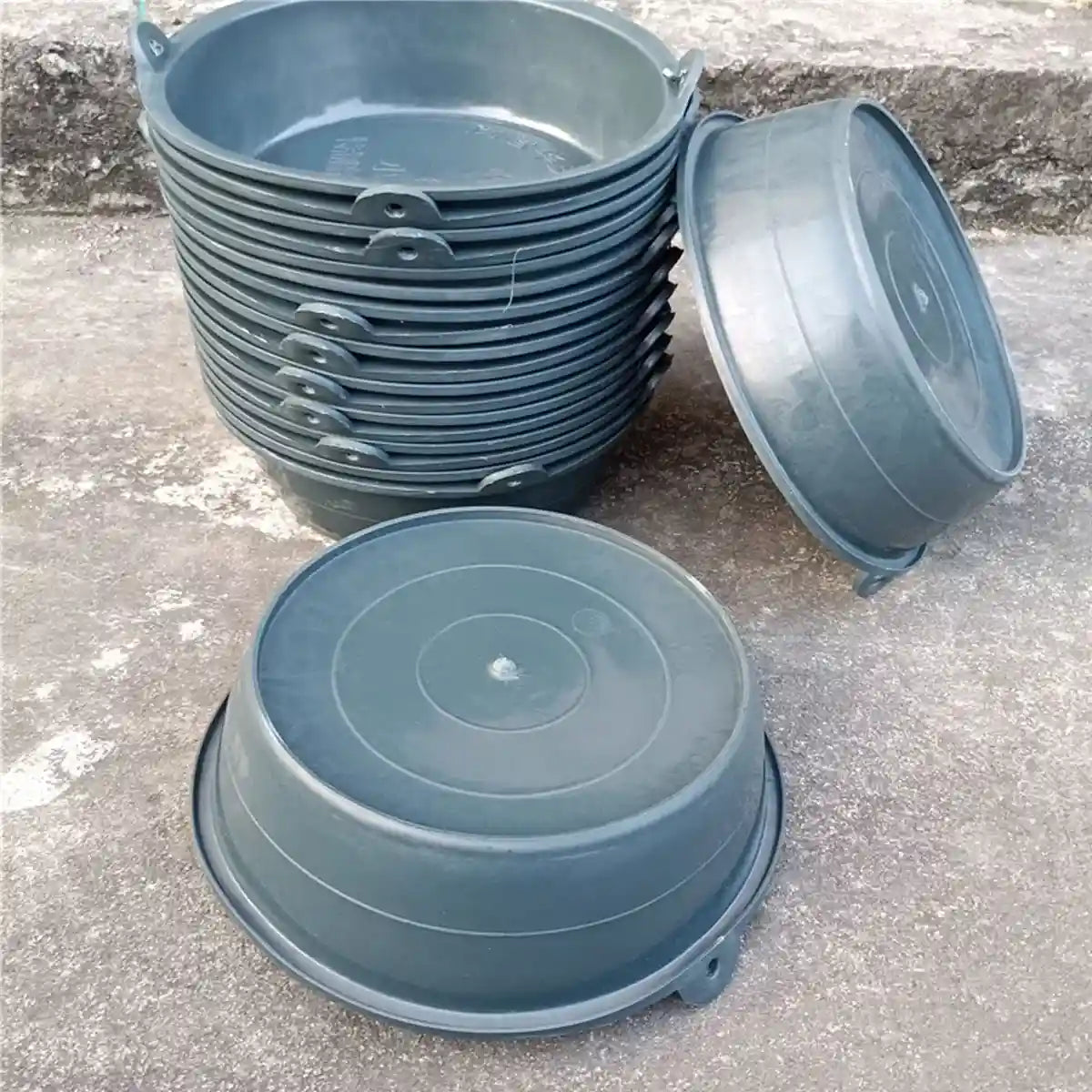 Heavy-Duty Rubber Farming Trough Basin 6PCS Set