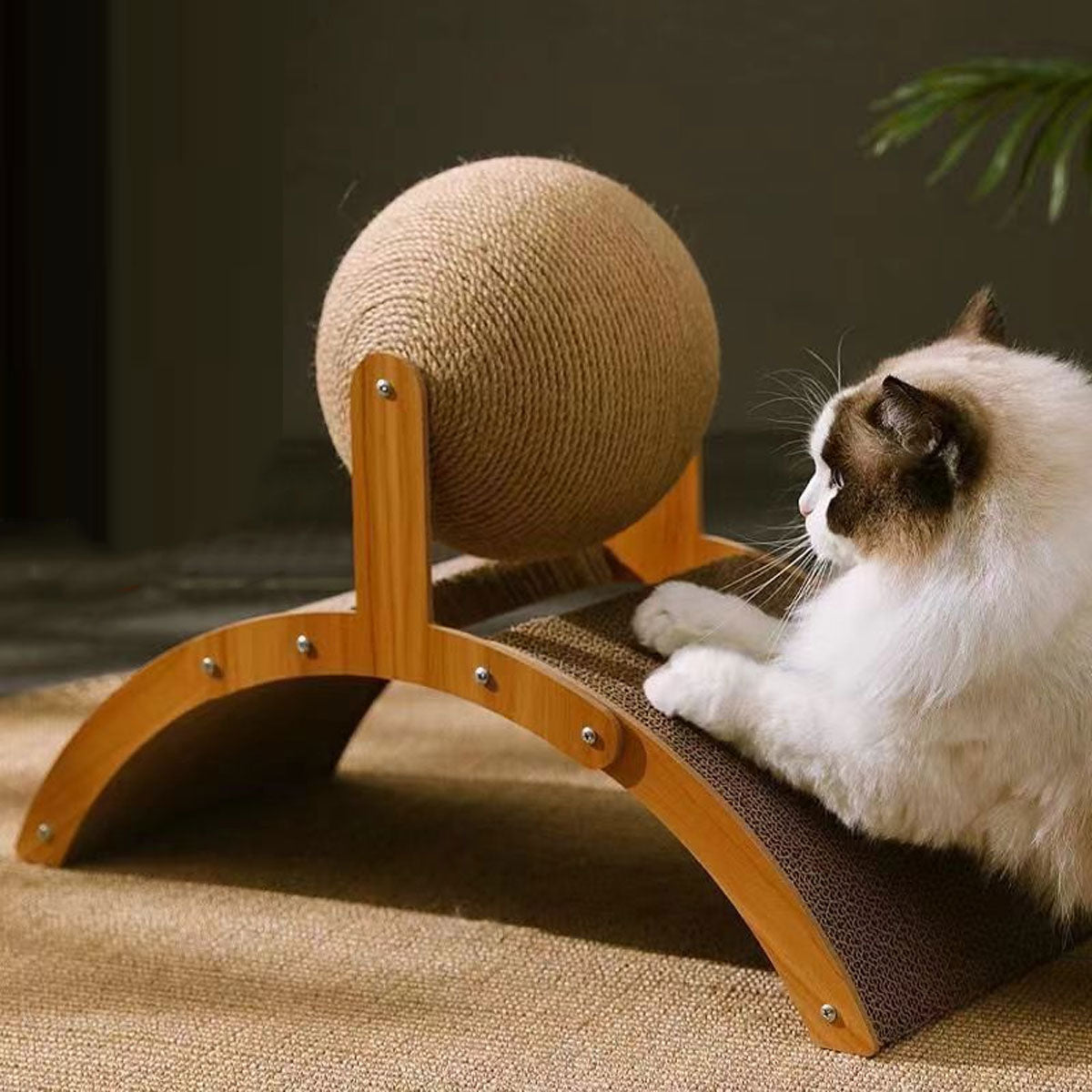 Vertical Cat Scratching Board With Sisal Ball