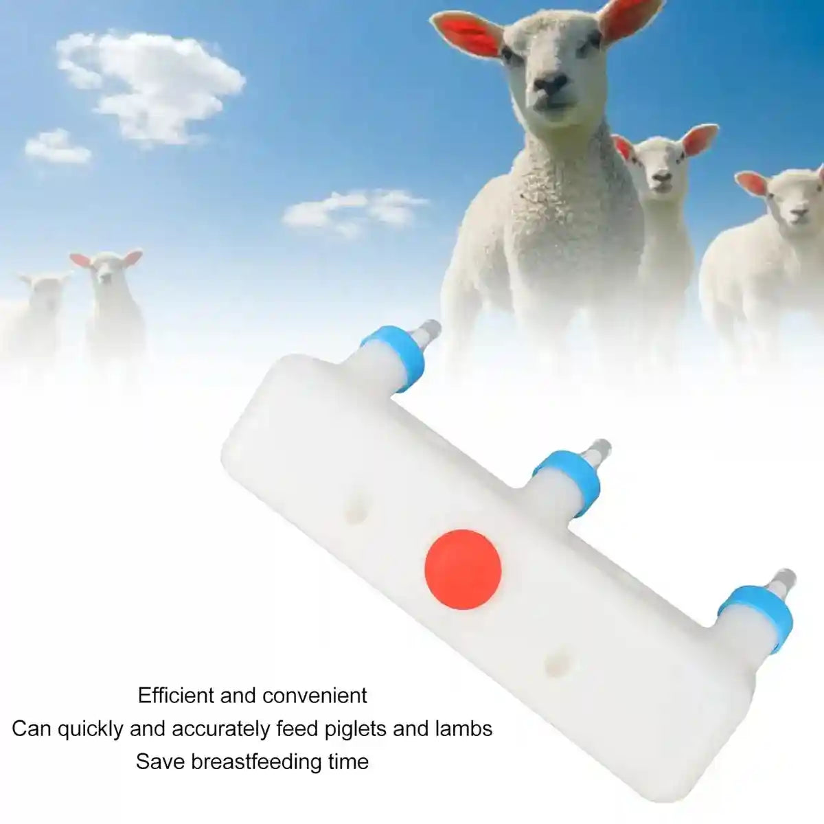 Triple Nipple Lamb Piglet Feeder 3-Teat Nursing Bottle 1.5L