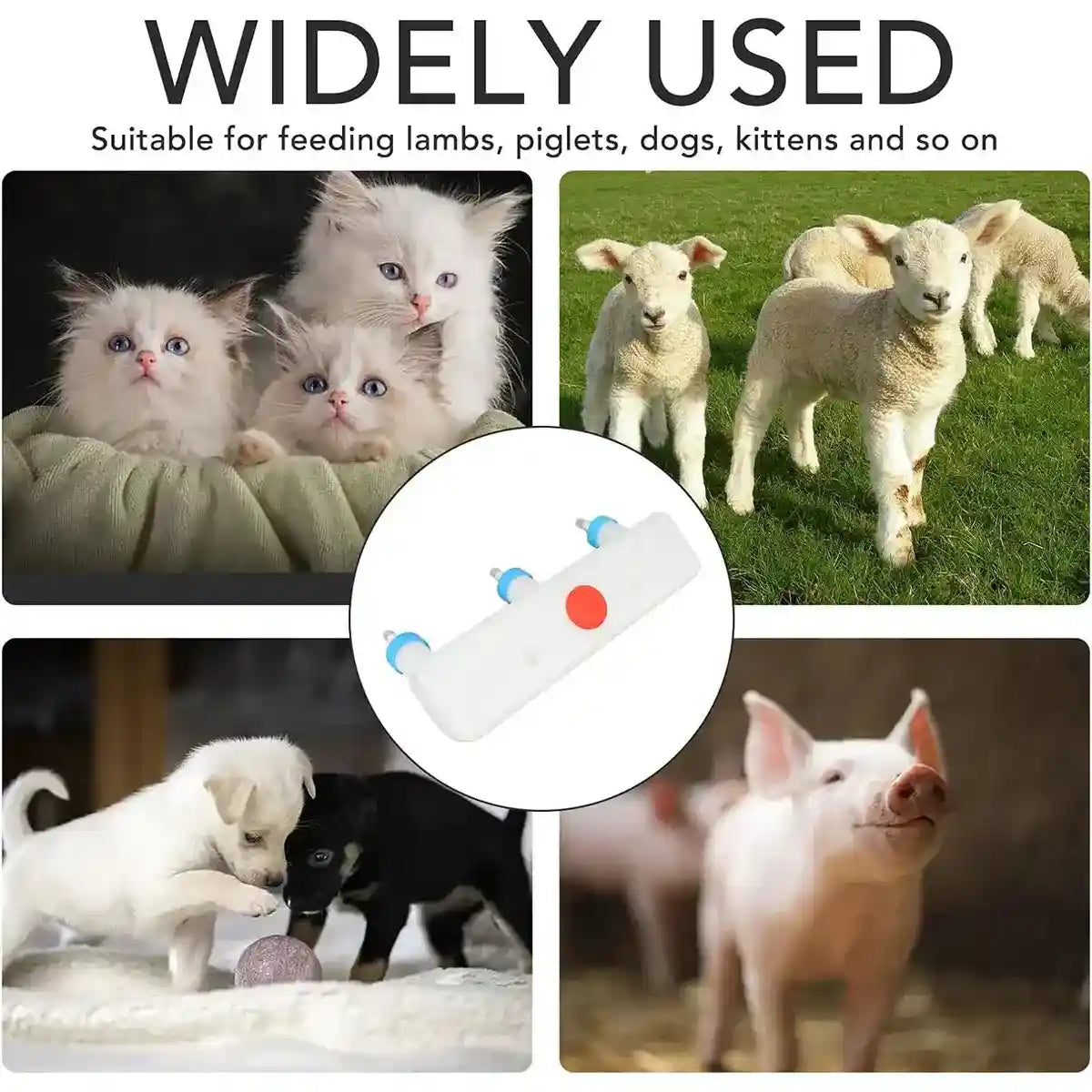 Triple Nipple Lamb Piglet Feeder 3-Teat Nursing Bottle 1.5L