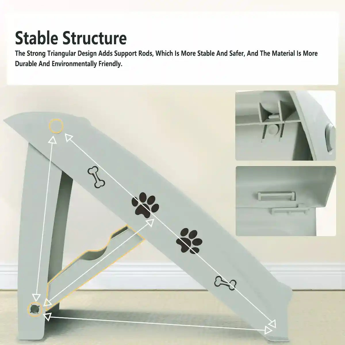 Foldable Pet Stairs with Non-Slip Surface for Dogs and Cats
