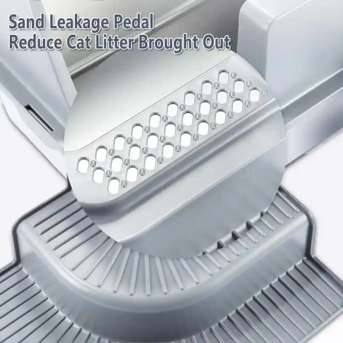 Raised Edge Cat Litter Box with Step Design for Easy Access