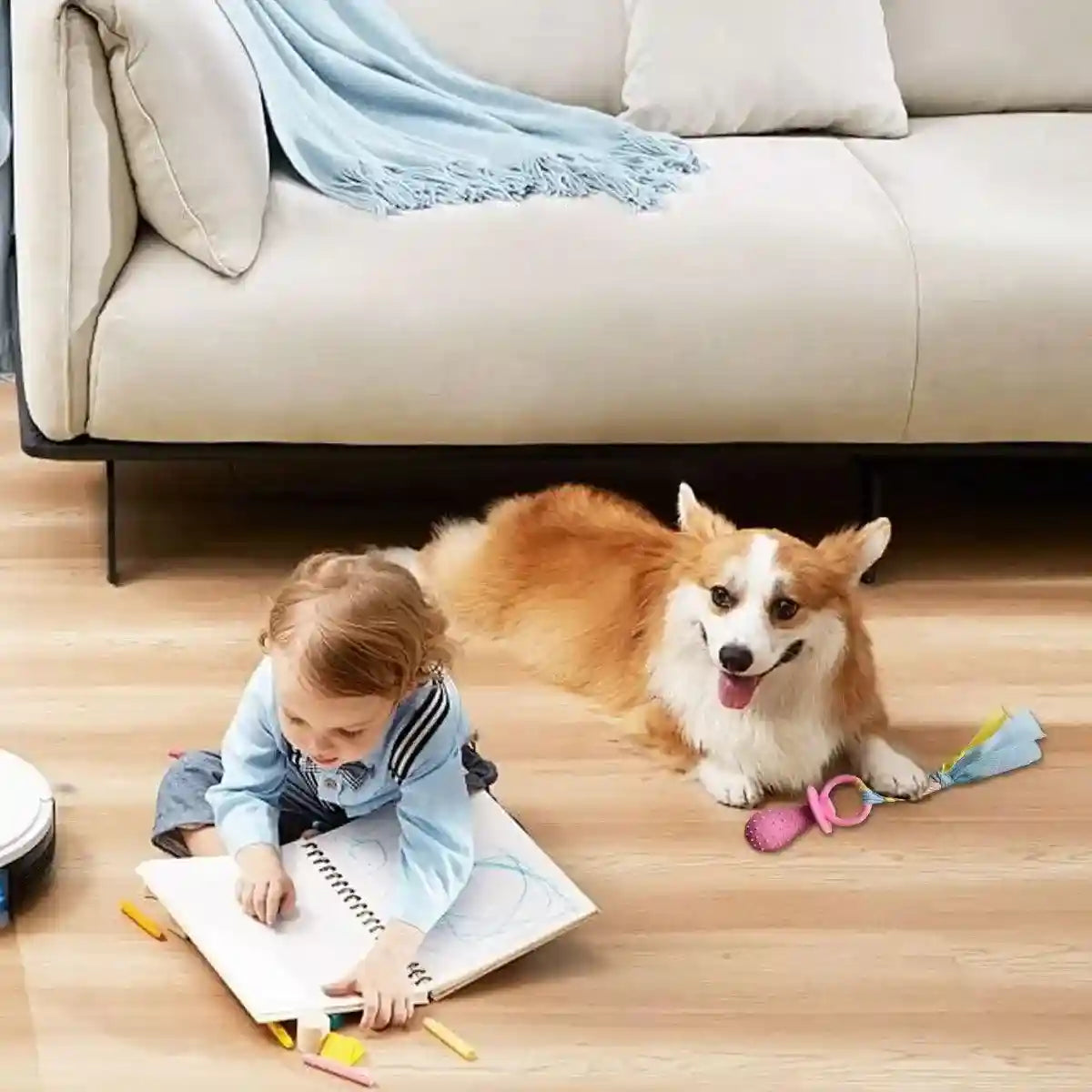 Pacifier Tug Rope Set with Dog Chew Toy for Puppies and Small Dogs