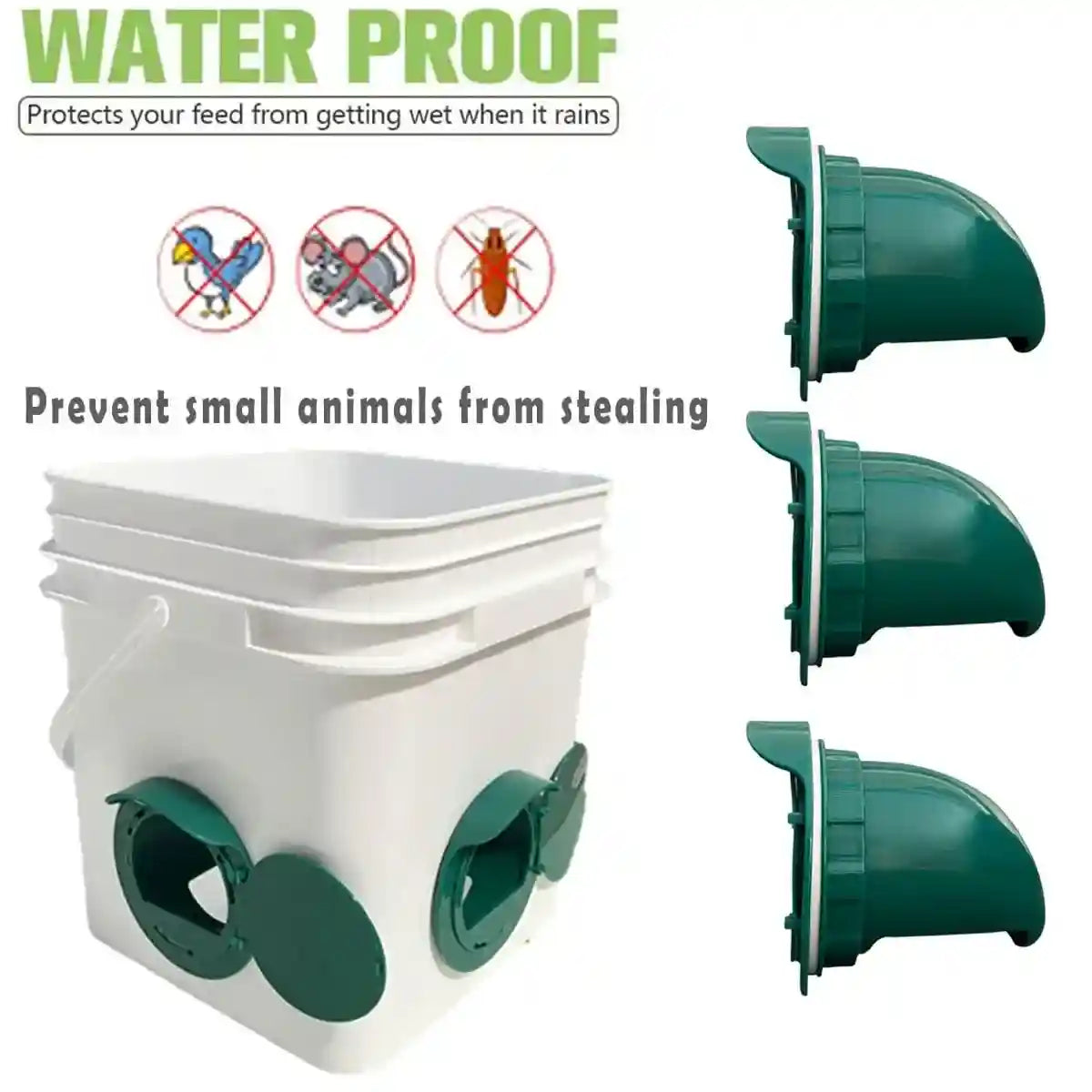 5PCS Automatic Chicken Feeder Ports with Rain Hood for Poultry DIY