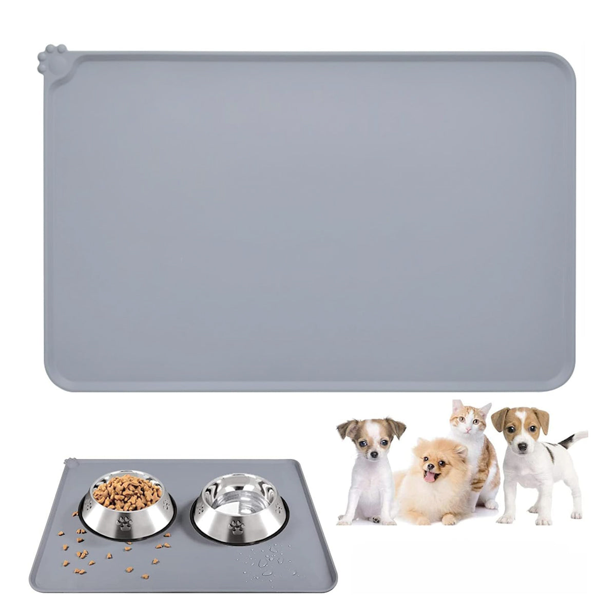 Silicone Pet Feeding Mat With Raised Spill-Proof Edge