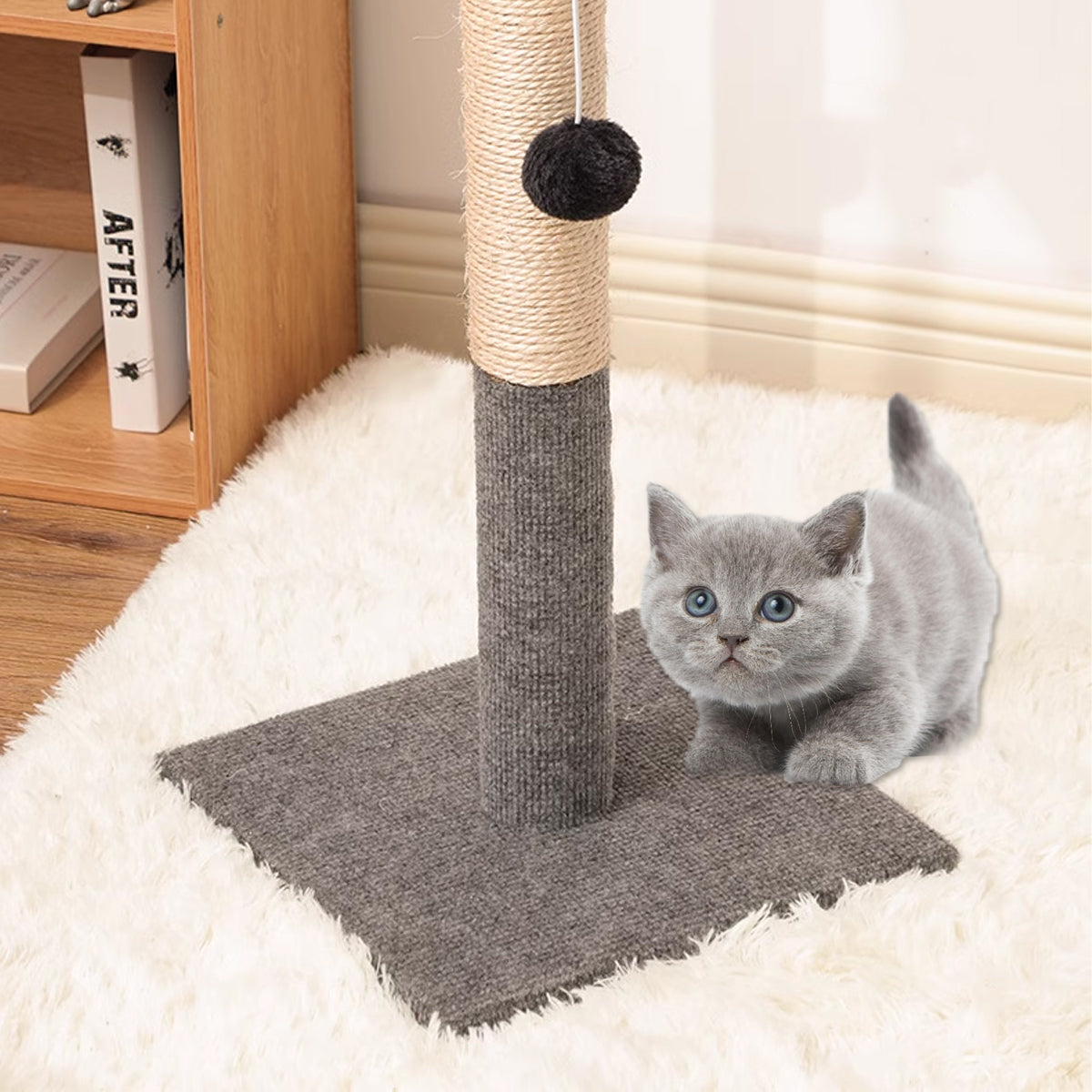 Adjustable Sisal Cat Scratching Post With Toy Ball