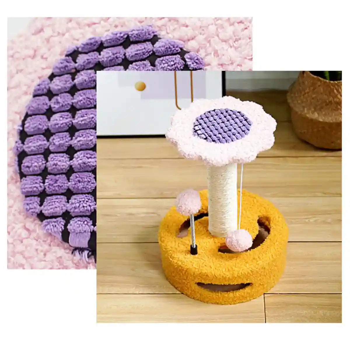 Flower Cat Climbing Frame with Trackball and Scratching Post