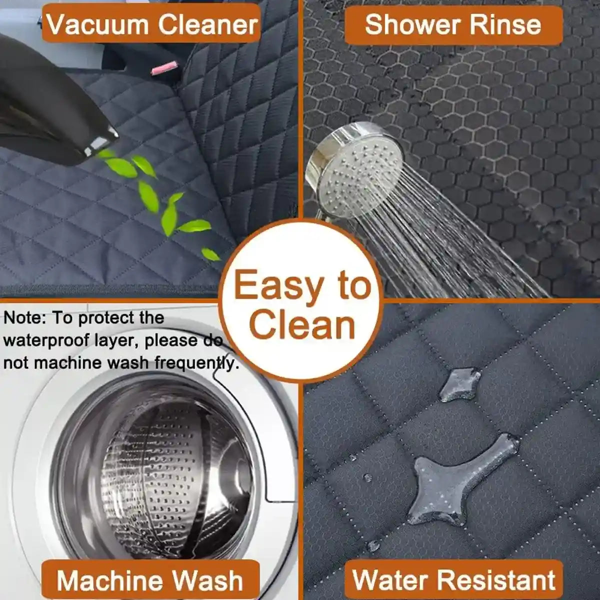 Waterproof Pet Car Seat Mat for Dogs and Cats Anti-Slip & Quilted Design