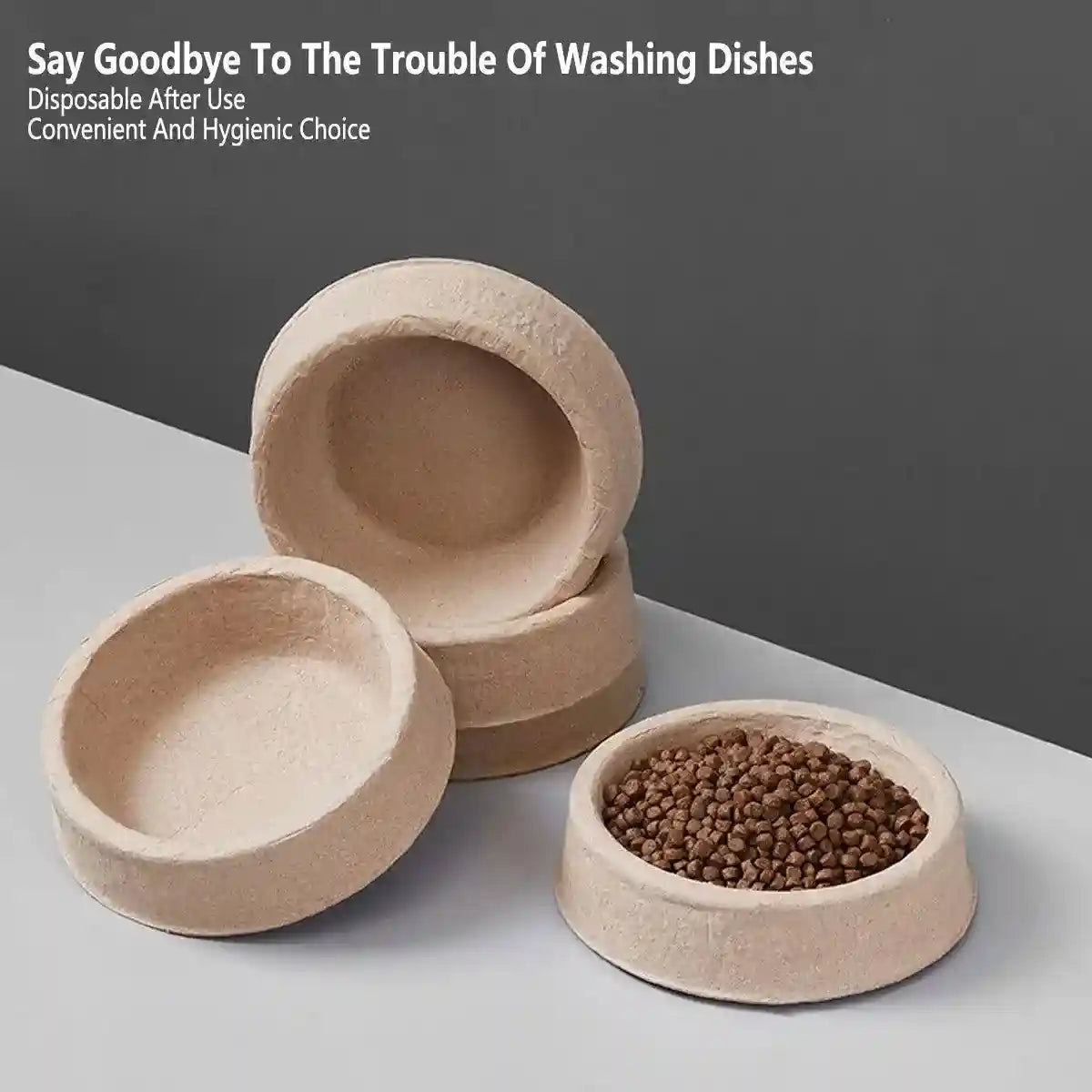 Eco-Friendly Cat Set with Disposable Litter Tray and Feeding Bowls