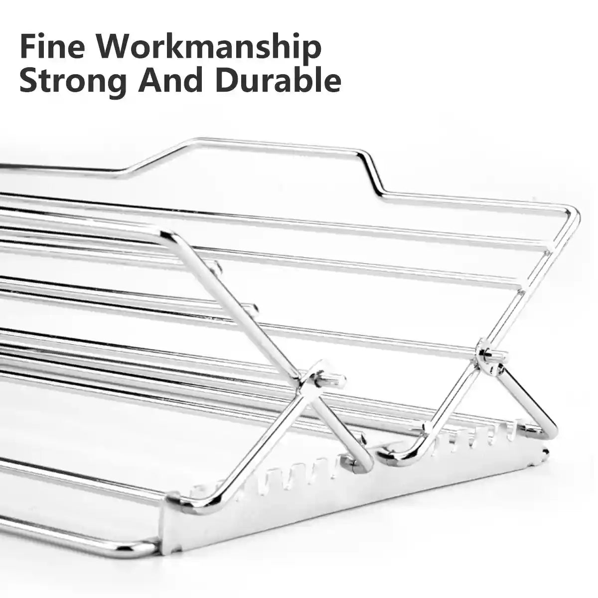 Adjustable Stainless Steel Roast Rack Foldable BBQ Holder