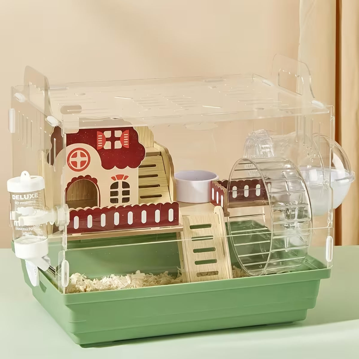 Acrylic Hamster Cage With Wheel And Accessories