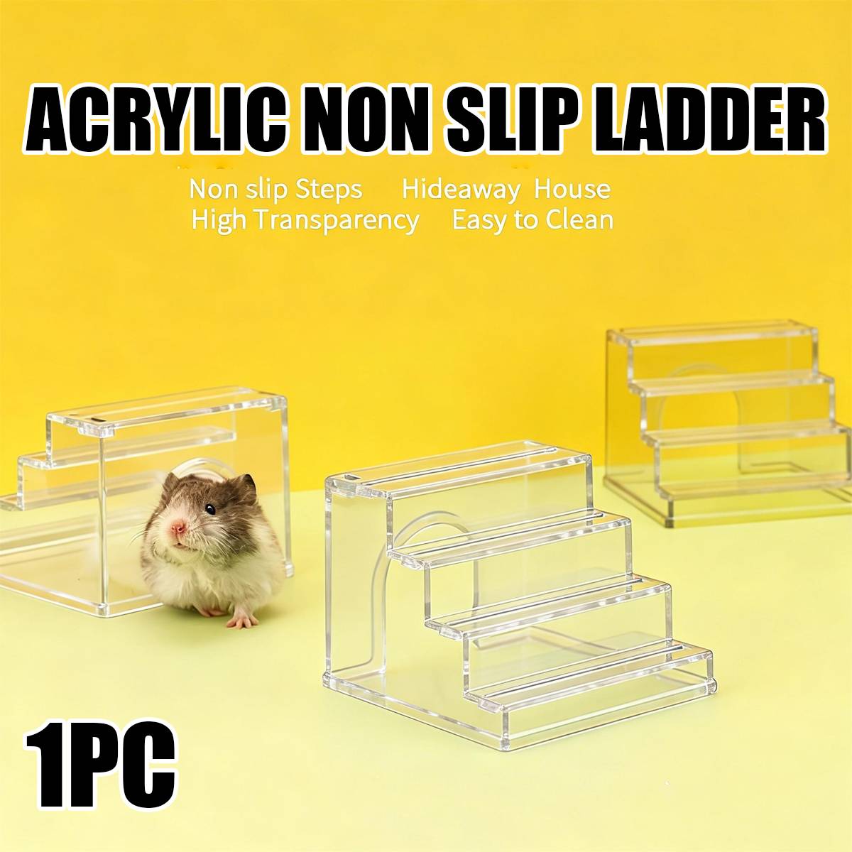 Acrylic Hamster Ladder Hideout House Clear Climbing Den