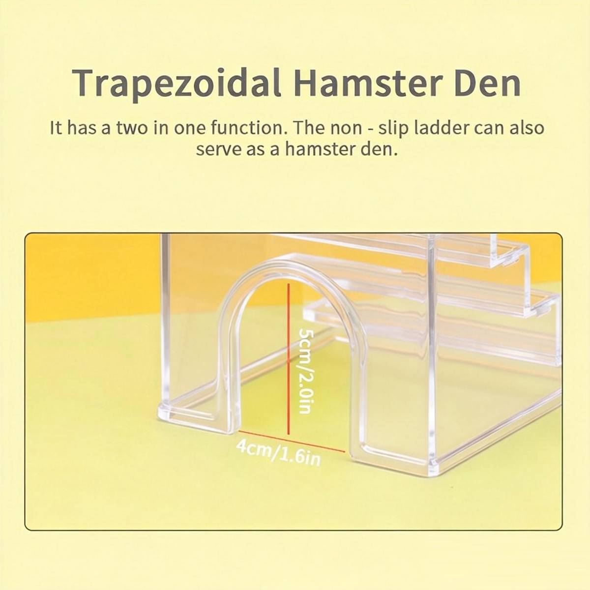 Acrylic Hamster Ladder Hideout House Clear Climbing Den