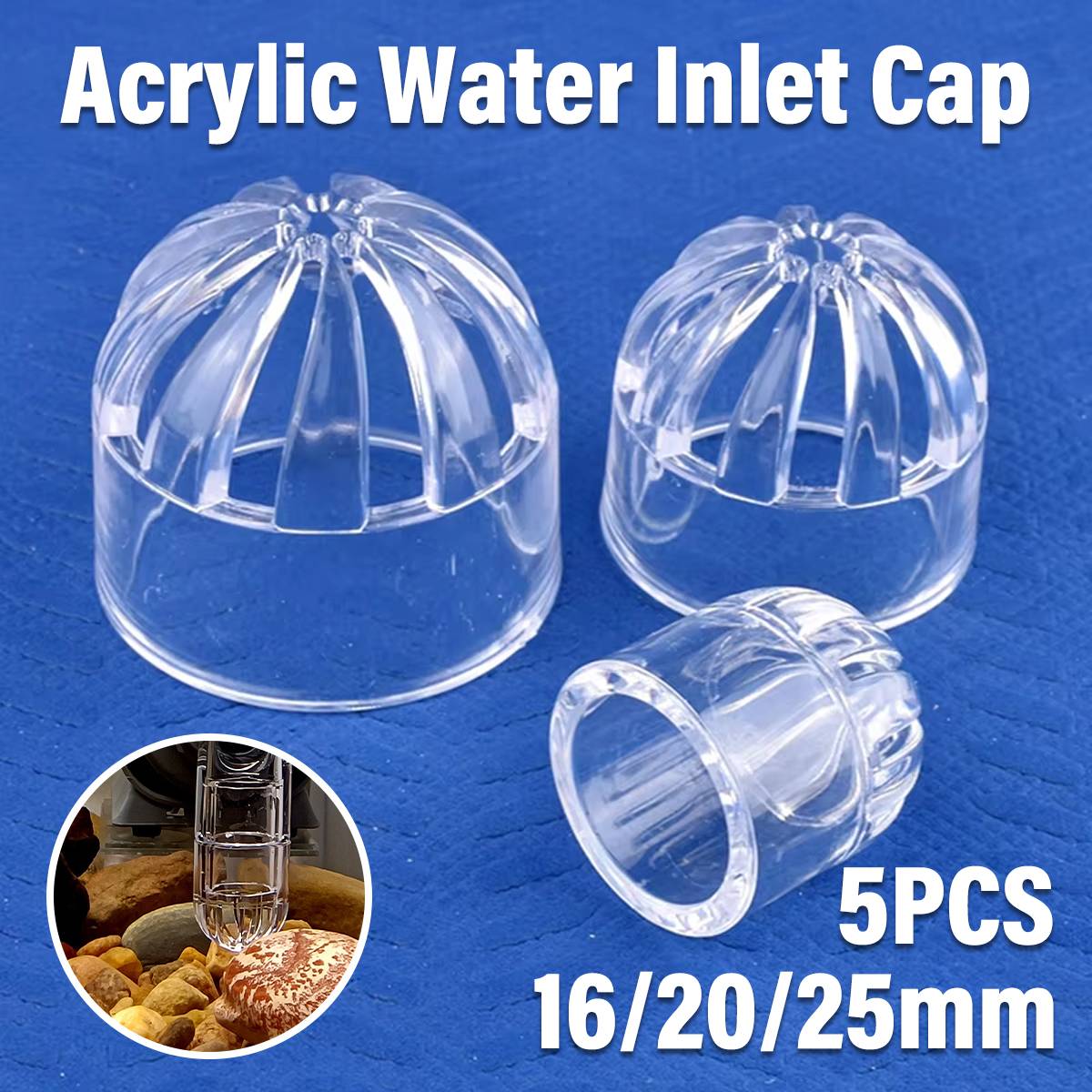Aquarium Inlet Cap 5PCS - Acrylic Fish Tank Strainer Cover