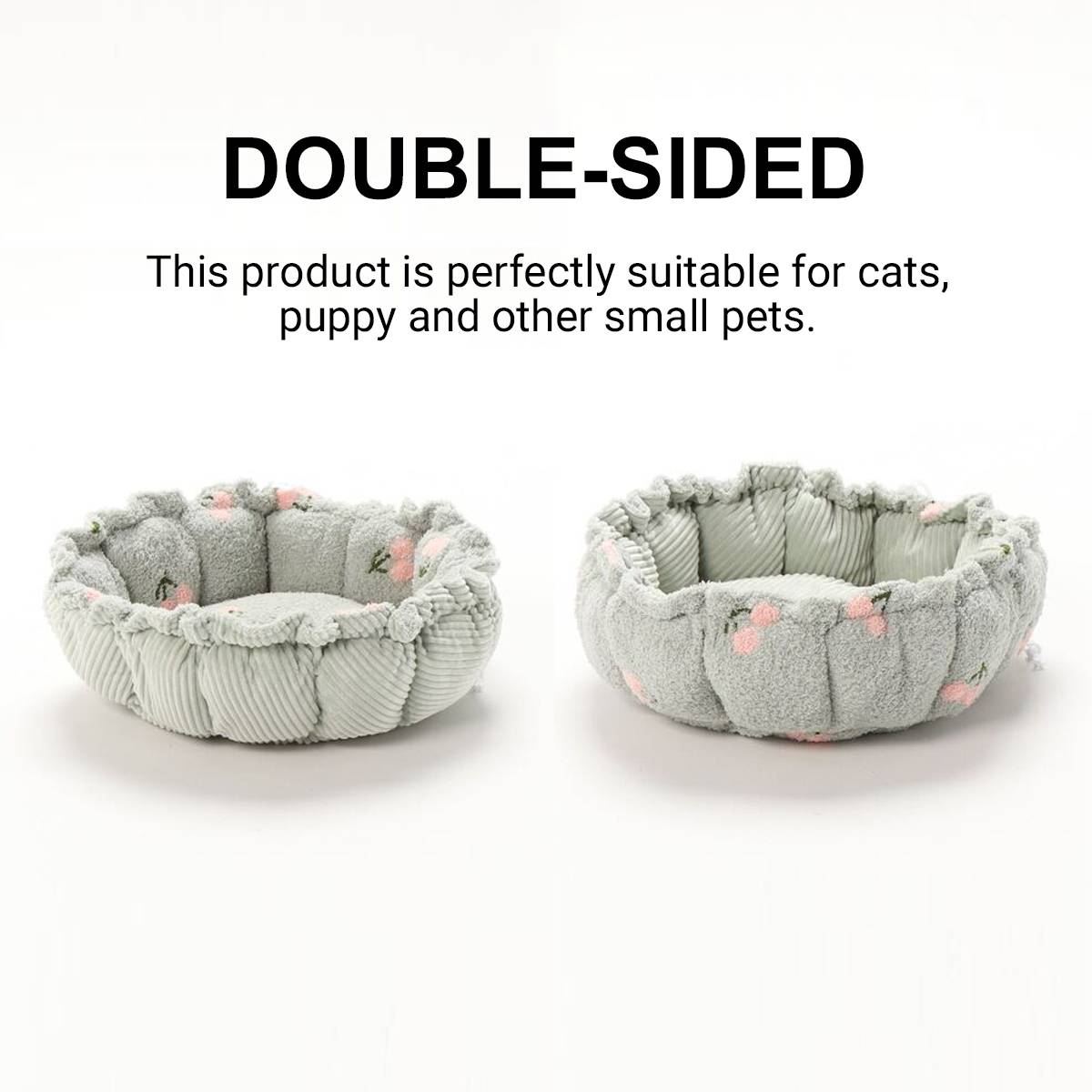 Adjustable Pumpkin Cat Bed 2-in-1 Donut Nest Mat