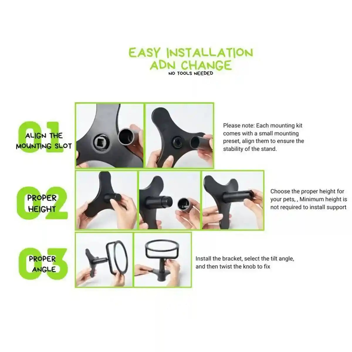 Height Adjustable Pet Bowl Holder For Dogs & Cats