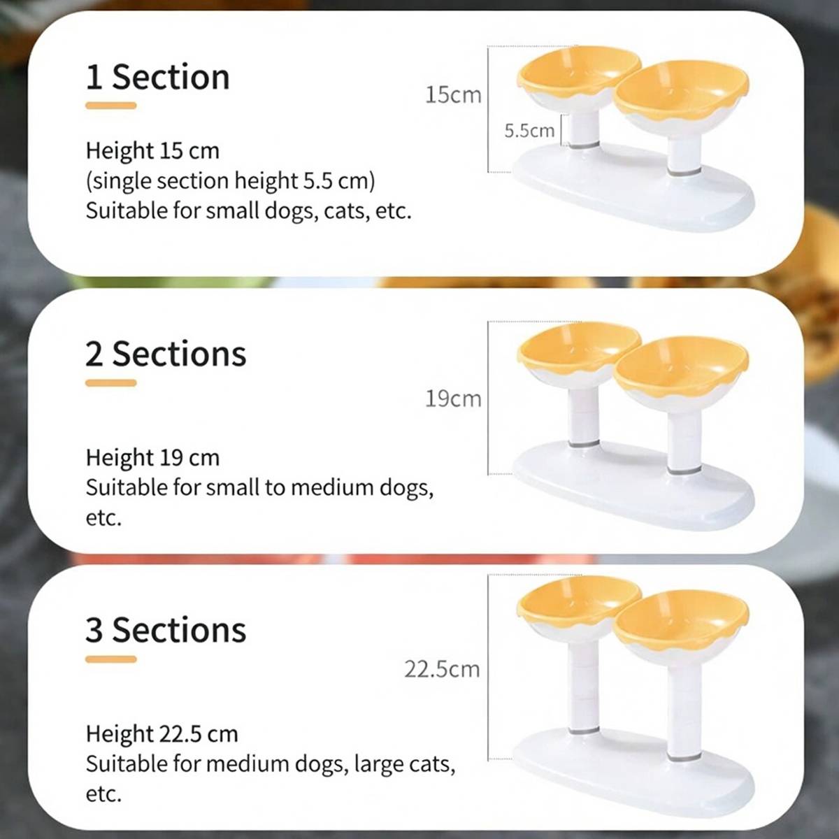 Adjustable Pet Bowl Stand Raised Feeder for Cats and Dogs