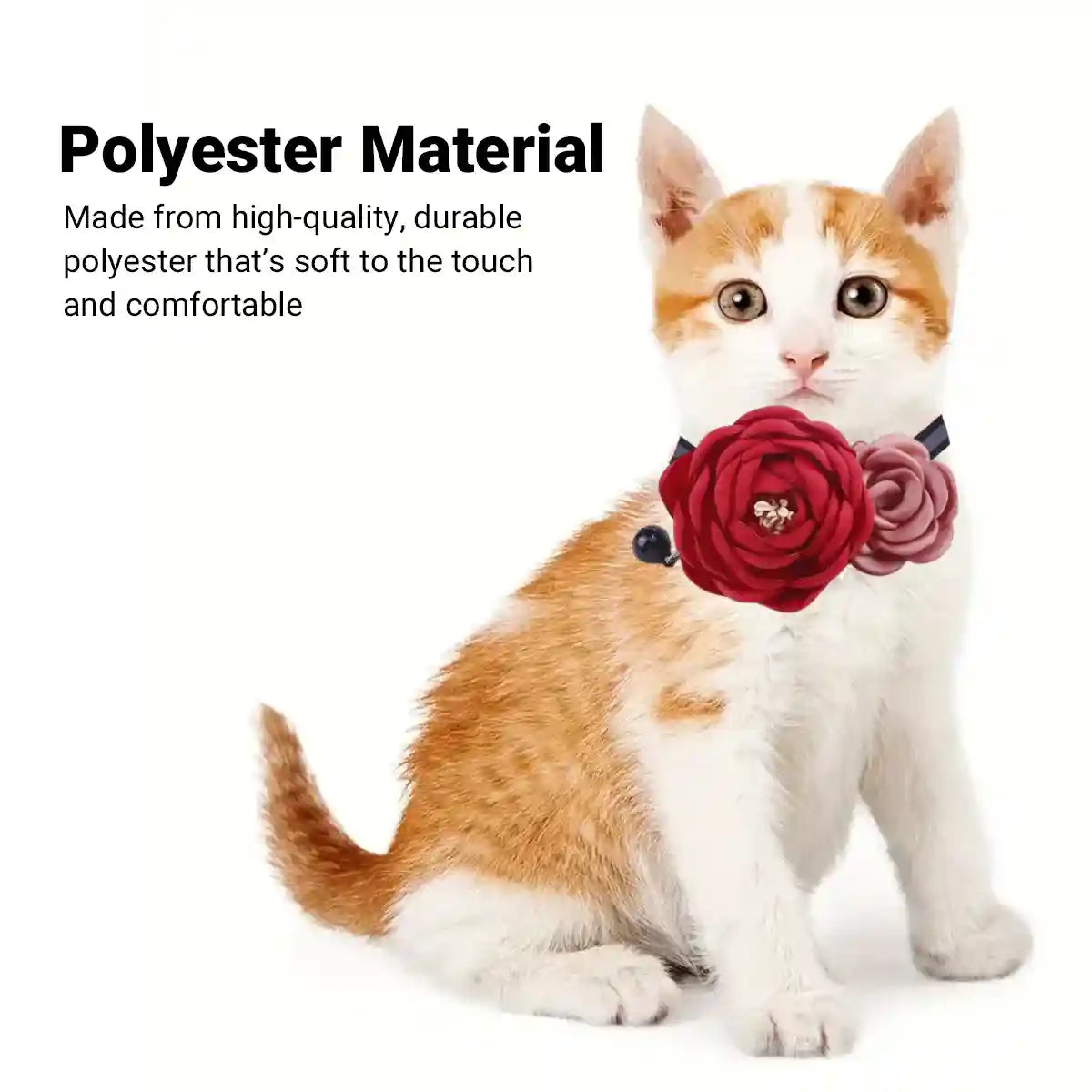 Elegant Adjustable Flower Pet Collar for Cats and Small Dogs