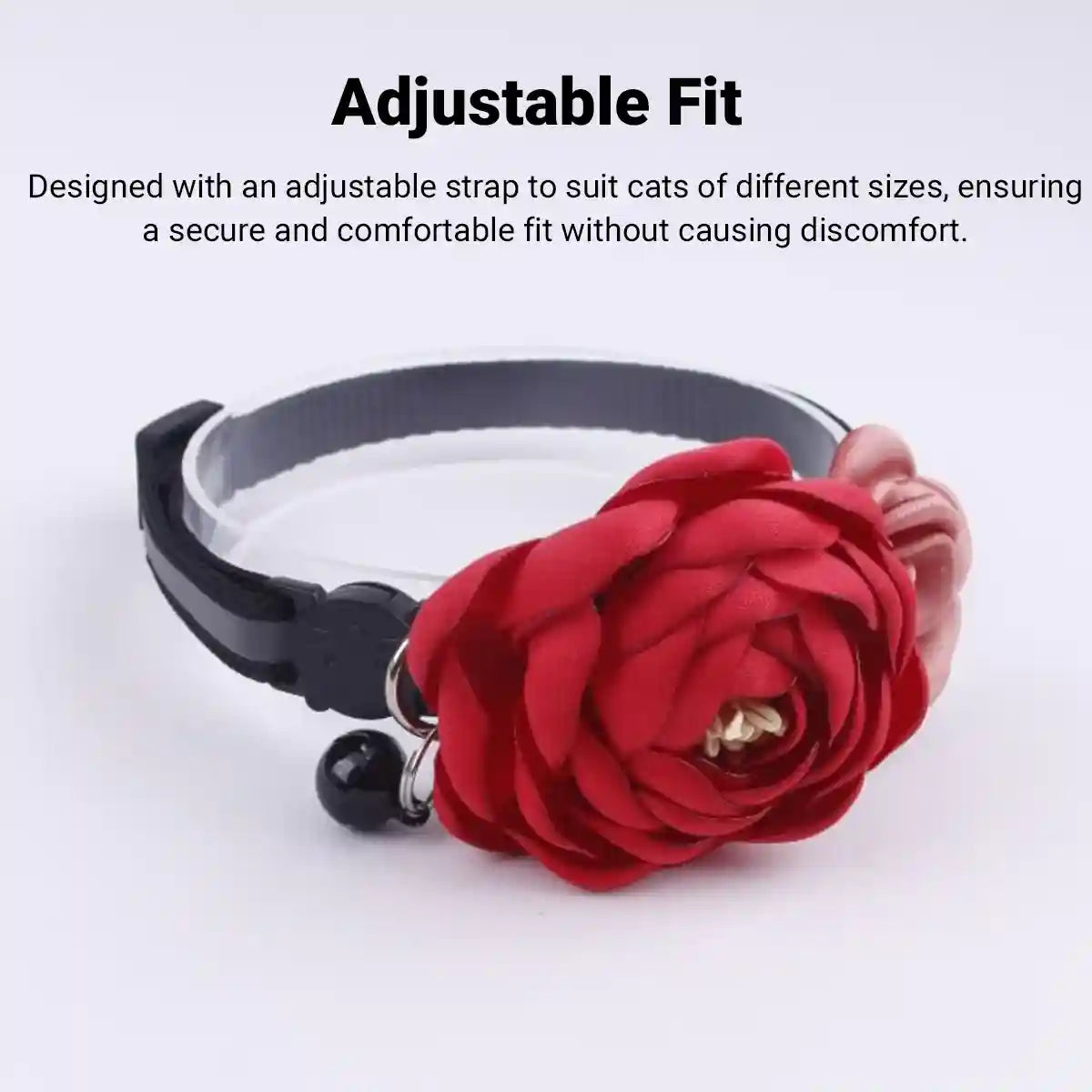 Elegant Adjustable Flower Pet Collar for Cats and Small Dogs