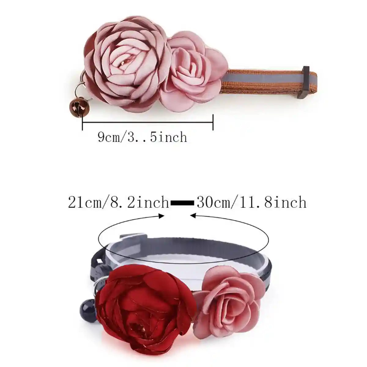 Elegant Adjustable Flower Pet Collar for Cats and Small Dogs