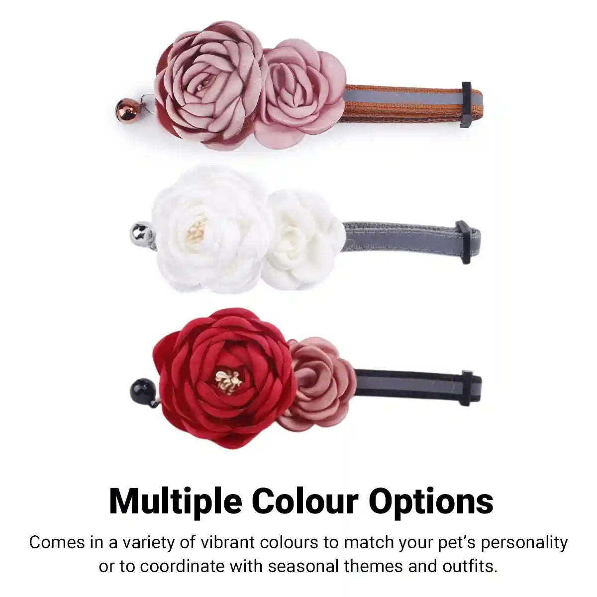 Elegant Adjustable Flower Pet Collar for Cats and Small Dogs