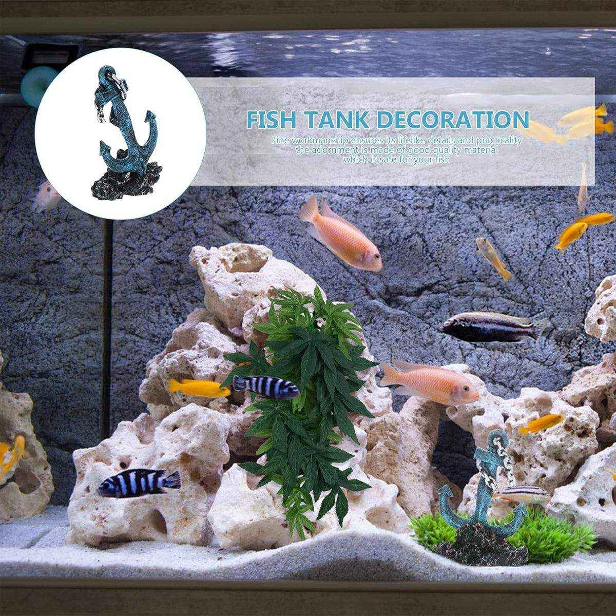 Resin Anchor Aquarium Decoration Nautical Fish Tank Ornament