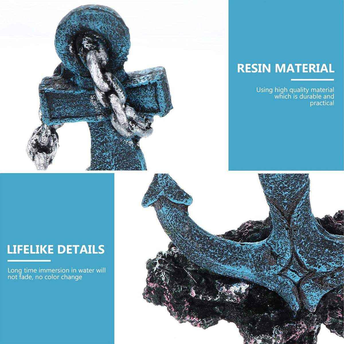 Resin Anchor Aquarium Decoration Nautical Fish Tank Ornament