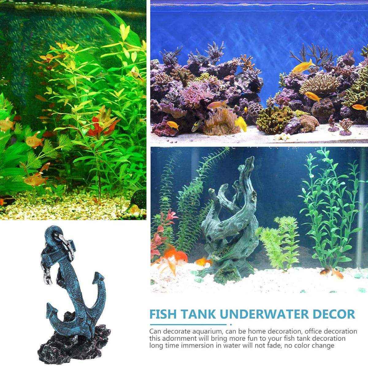 Resin Anchor Aquarium Decoration Nautical Fish Tank Ornament