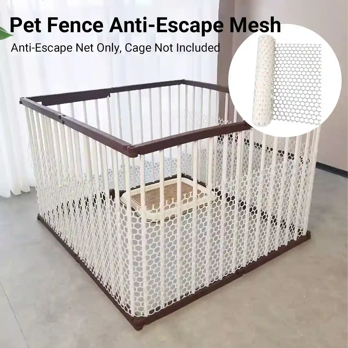 Pet Anti-Escape Mesh Grid for Cat & Dog Cages 200×40cm Flexible Net