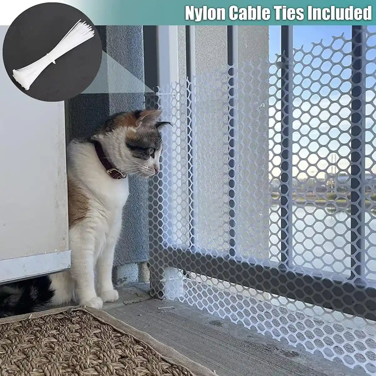 Pet Anti-Escape Mesh Grid for Cat & Dog Cages 200×40cm Flexible Net