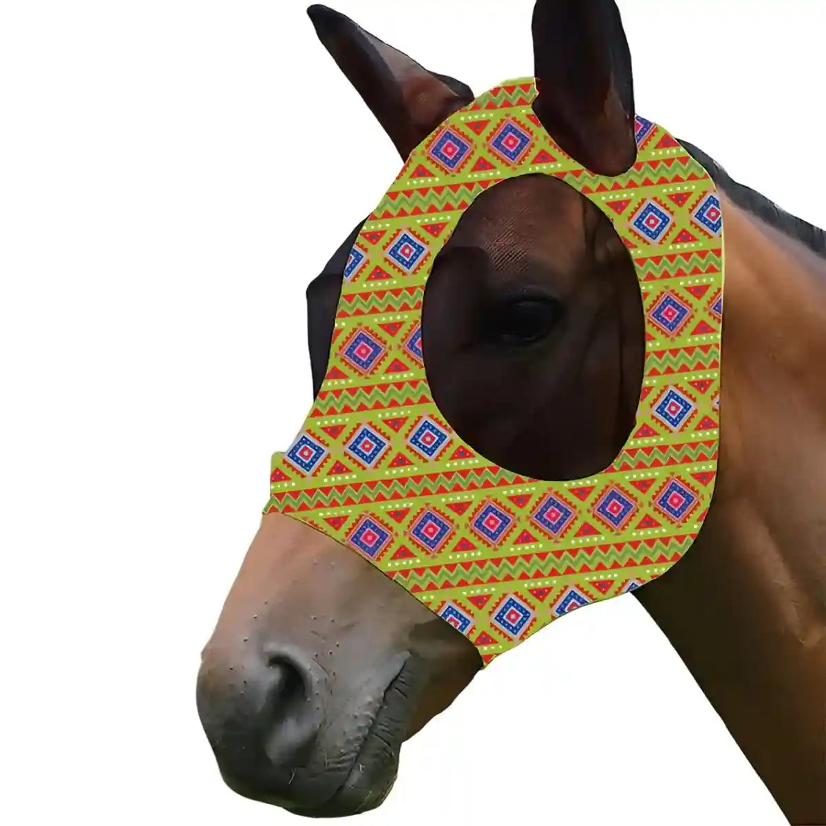 Colorful UV-Blocking Horse Mask with Mesh Eyes and Ear Covers
