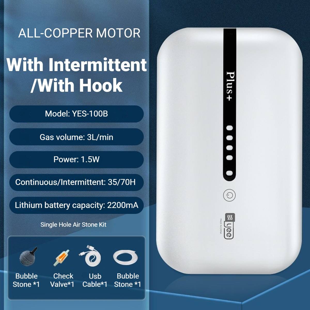 Portable Fishing Aerator - Lithium Battery Aquarium Oxygen Pump